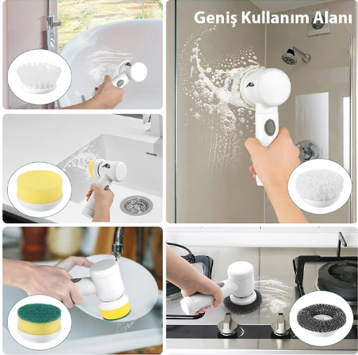 NuraClean™ Pro | 5 Başlıklı Şarjlı Otomatik Temizlik Fırçası