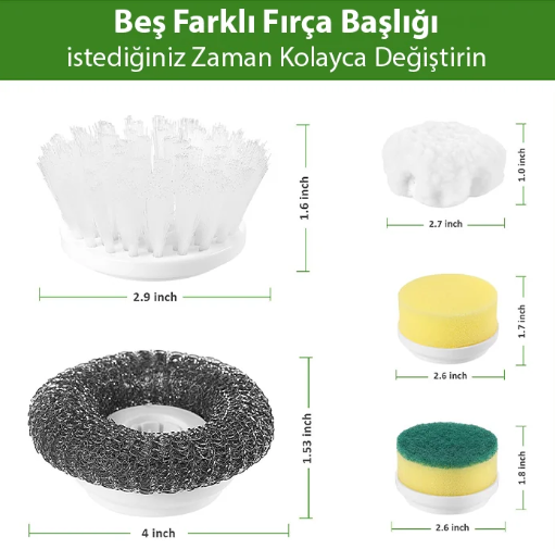 NuraClean™ Pro | 5 Başlıklı Şarjlı Otomatik Temizlik Fırçası